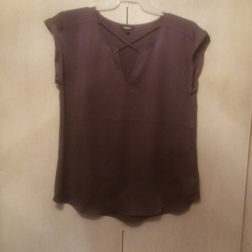 Grey Express crisscross chest dress shirt